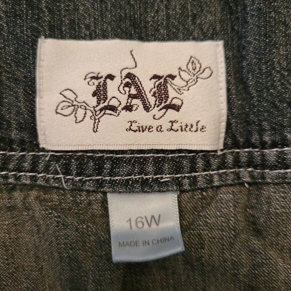 Live A Little Tiered Denim Maxi Skirt 16W Lightweight Flowy Boho Blue Jean Prair - Picture 2 of 3